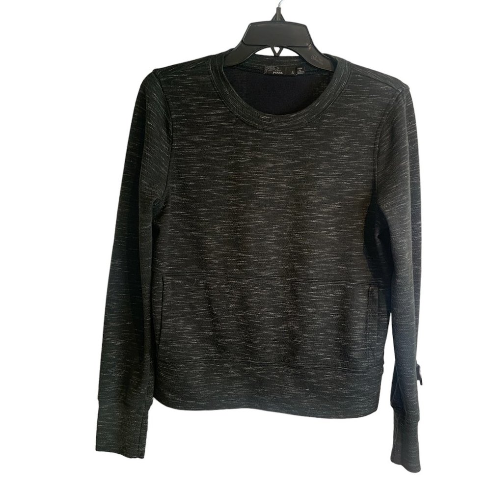 Prana Women's Sweatshirt Gray with Kangaroo Pockets Size Small